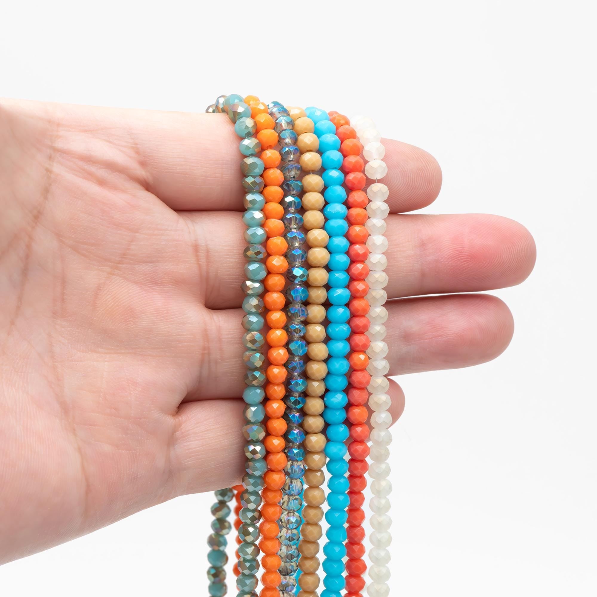 Crystal Rondelle 3x4mm, Glass Faceted Beads, 120 beads (BZ04)